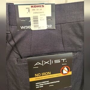 NWT: Black No Iron Dress Pants 36x32 by Axist